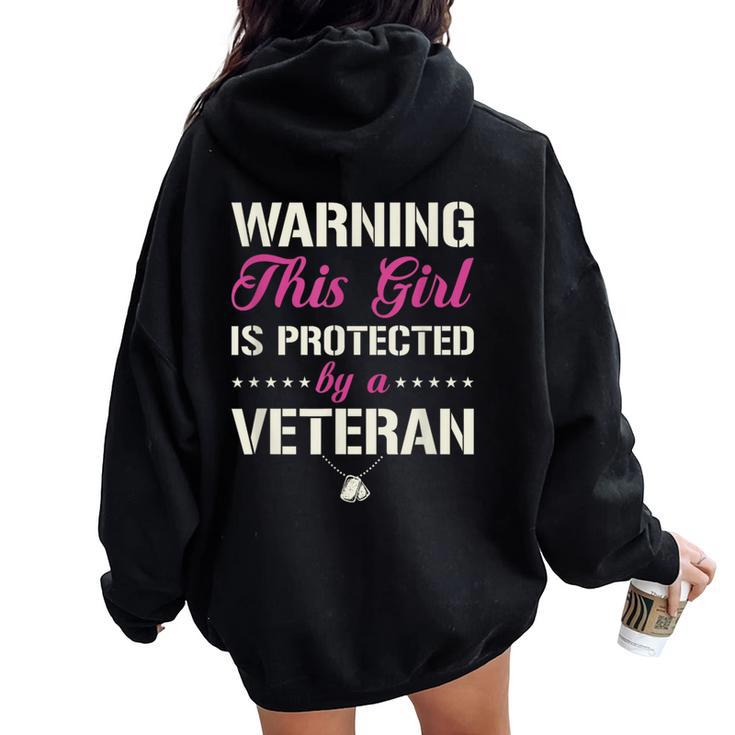 Veteran Girl Usa Veterans Day Us Army Veteran Women Women Oversized Hoodie Back Print