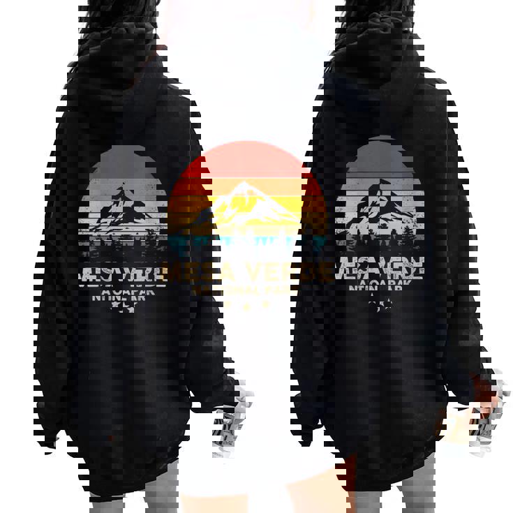 Vintage Mesa Verde National Park Retro Souvenir Women Oversized Hoodie Back Print