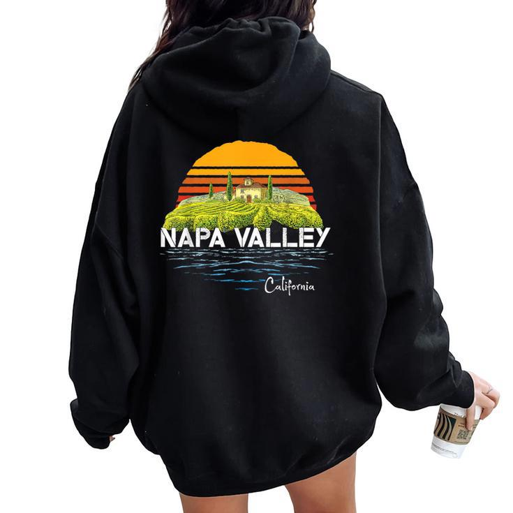 Vintage Napa Valley Winery California Souvenir Women Oversized Hoodie Back Print