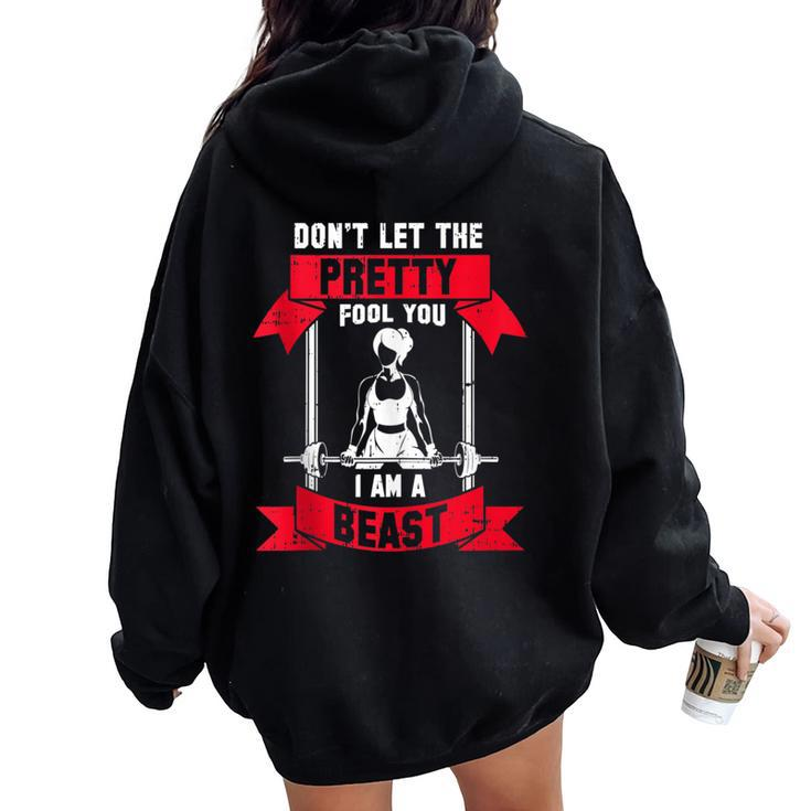 Weight-Lifting Workout Quote Fitness Lover Women Oversized Hoodie Back Print