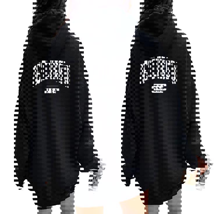 West Livingston Texas Tx Vintage Athletic Sports Women Oversized Hoodie Back Print