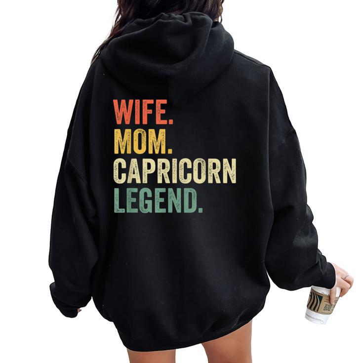 Wife Mom Capricorn Legend Zodiac Astrology Mother Women Oversized Hoodie Back Print