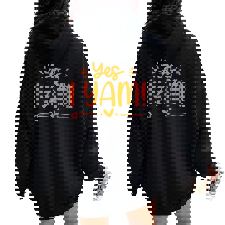 Yes I Yam She's My Sweet Potato Couple Matching Thanksgiving Women Oversized Hoodie Back Print Yes I Yam She's My Sweet Potato Couple Matching Thanksgiving Women Oversized Hoodie Back Print
