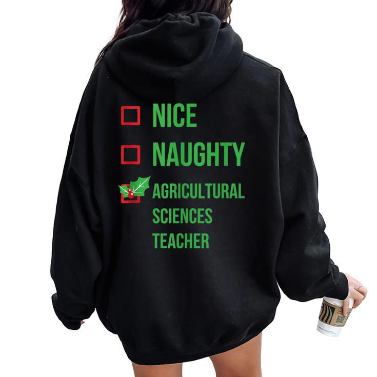 Agricultural Sciences Teacher Pajama Christmas Women Oversized Hoodie Back Print
