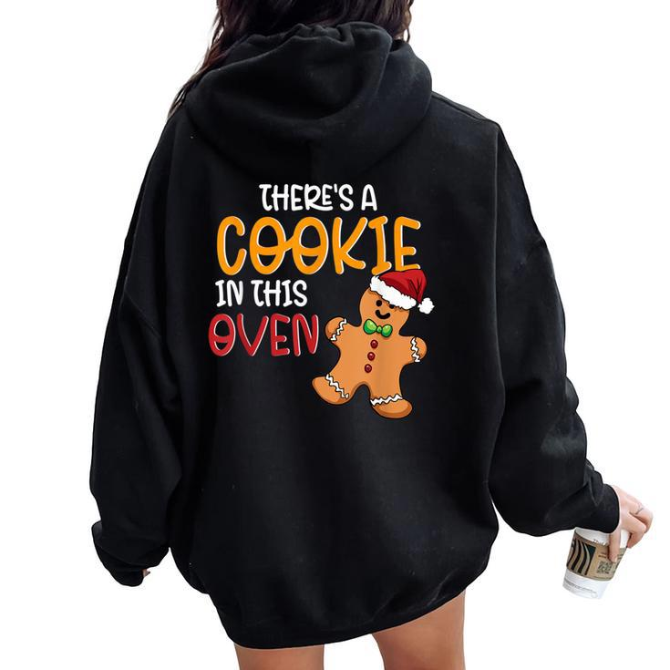 Cookie In The Oven Cute Christmas Mom Pregnancy Announcement Women Oversized Hoodie Back Print