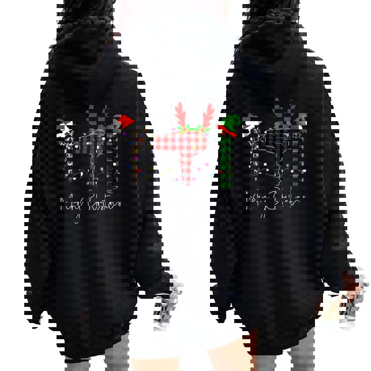 Merry Christmas Hairstylist Tool Hairdresser Barber Women Oversized Hoodie Back Print