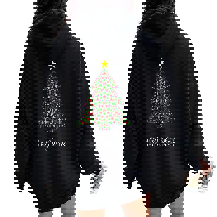 Merry Christmas Tree Pajamas Matching Xmas For Men Women Oversized Hoodie Back Print