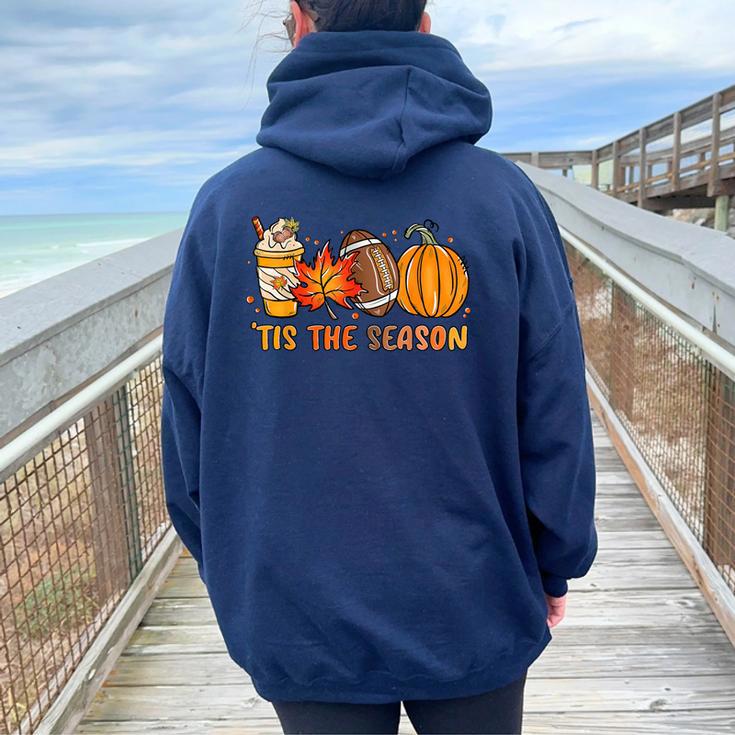 Tis The Season Pumpkin Latte Thanksgiving Football T-Shirt - Fall Game Day Casual Tee, Soft Cotton Blend