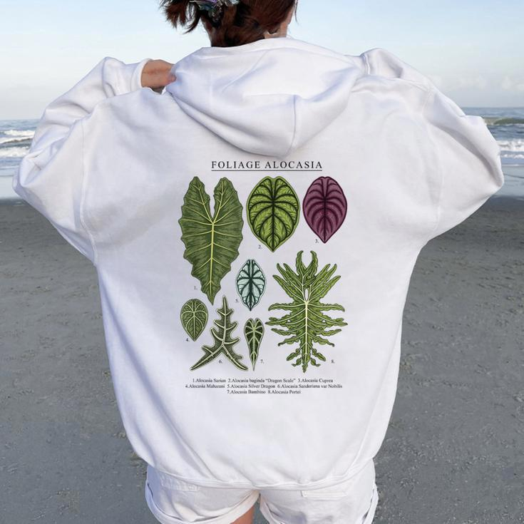 Alocasia Foliage Plants Aroid Lover Anthurium Women Oversized Hoodie Back Print