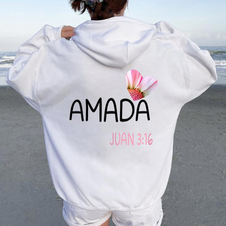 Amada Spanish Christian And Biblical Women Oversized Hoodie Back Print