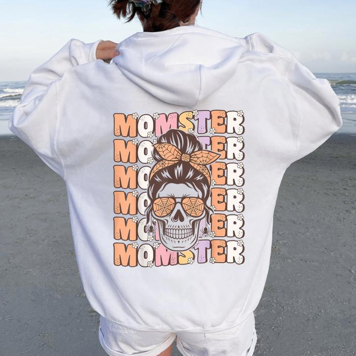 Momster Spooky Mama Groovy Halloween Costume For Moms Women Oversized Hoodie Back Print