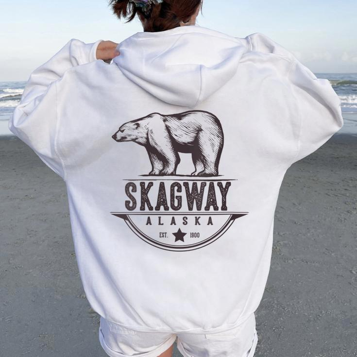 Skagway Alaska Bear Vacation And Cruise Women Oversized Hoodie Back Print