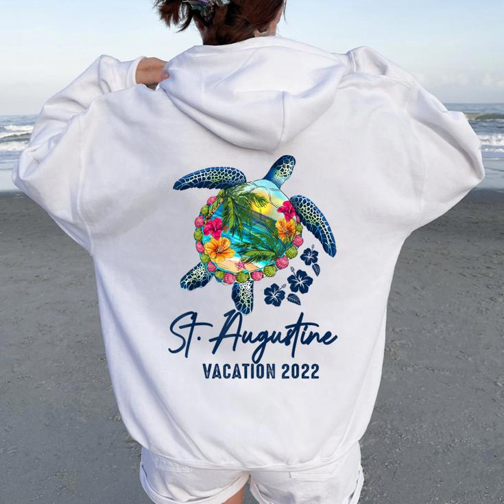 St Augustine Sea Turtle Florida Family Vacation 2022 Women Oversized Hoodie Back Print