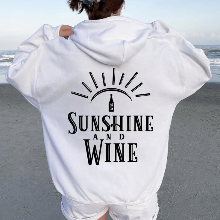 Sunshine And Wine Drinking Women Oversized Hoodie Back Print