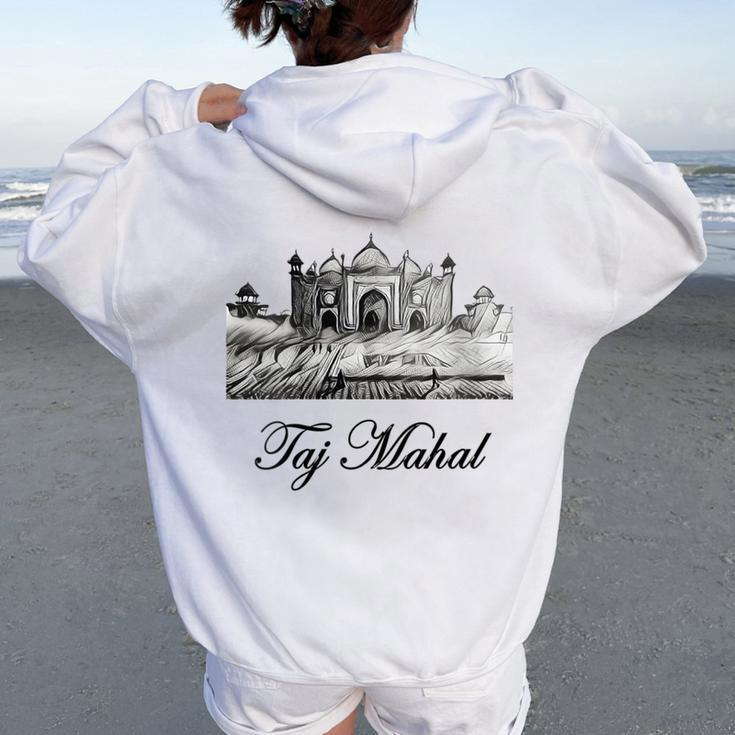 Taj Mahal T India Indian Agra Women Oversized Hoodie Back Print