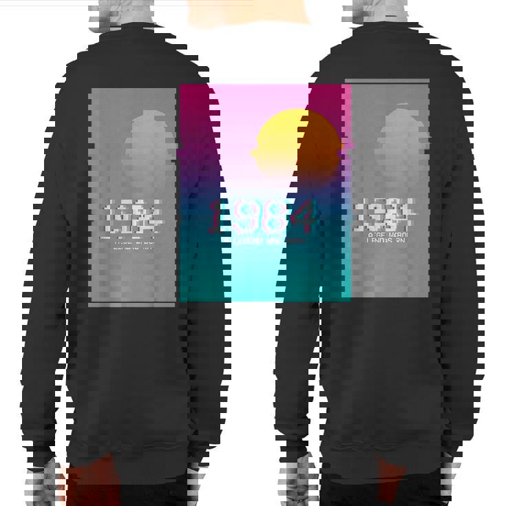 1984 Birthday Legend I Vhs Glitch Vaporwave 80S Retro Sweatshirt Back Print
