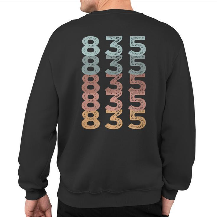 835 Pennsylvania Usa Multi Color Area Code Sweatshirt Back Print