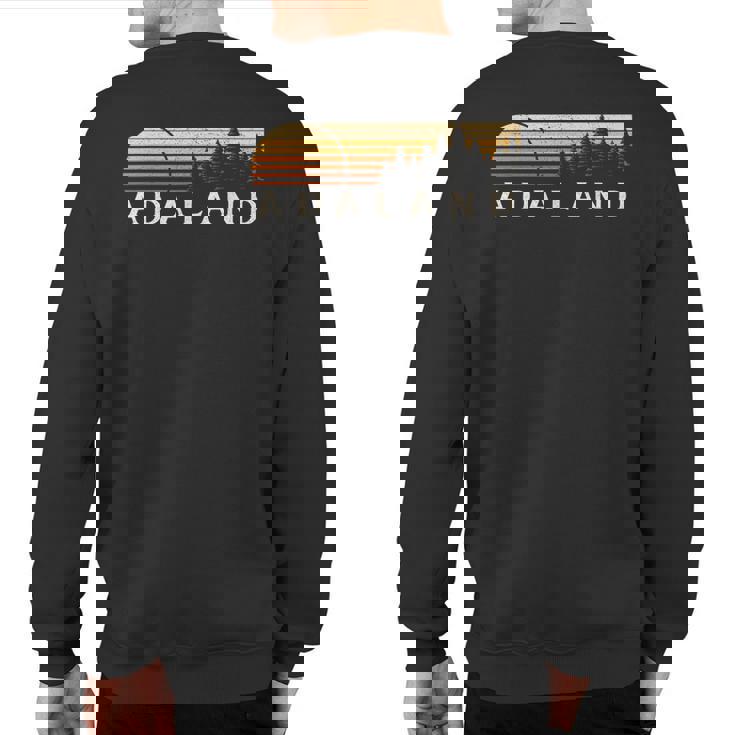 Adaland Wv Vintage Evergreen Sunset Eighties Retro Sweatshirt Back Print