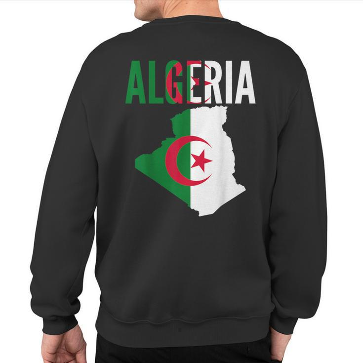 Algerian Algeria Country Map Flag Sweatshirt Back Print