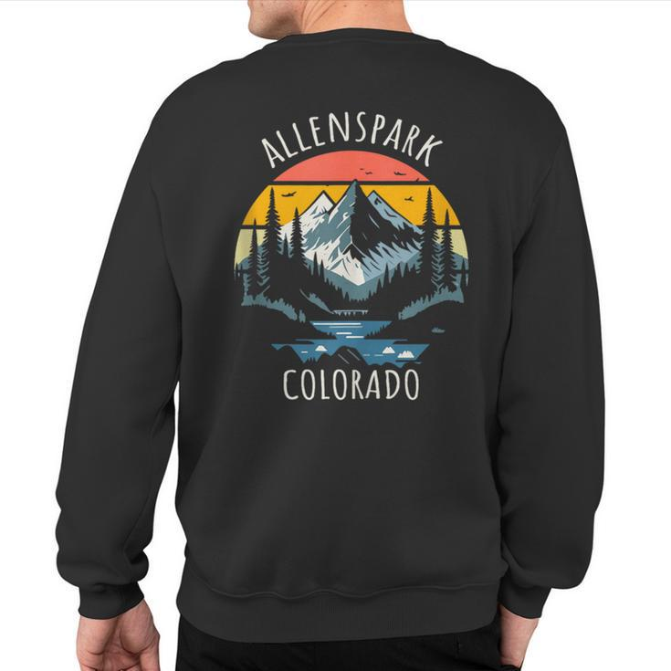 Allenspark Colorado Usa Retro Style Mountain Sweatshirt Back Print