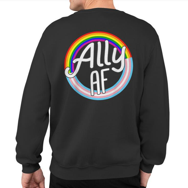 Ally Af Trans Flag Love Equality Lgbt Pride Flag Love Gay Sweatshirt Back Print