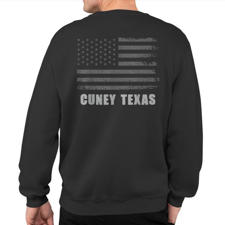American Flag Cuney Texas Usa Patriotic Souvenir Sweatshirt Back Print