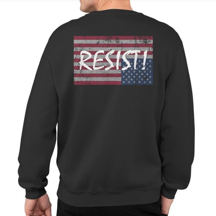American Flag Resist Upside Down United States T Sweatshirt Back Print