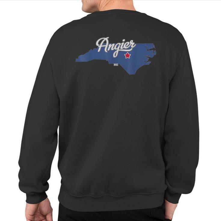 Angier North Carolina Nc Map Sweatshirt Back Print