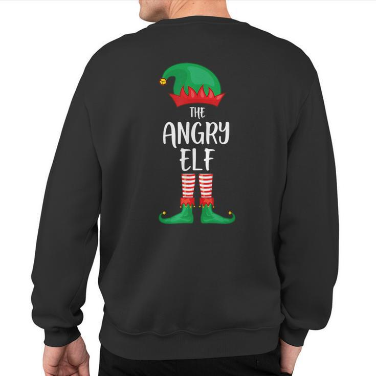 Angry Elf Christmas Party Matching Family Group Pajama Sweatshirt Back Print