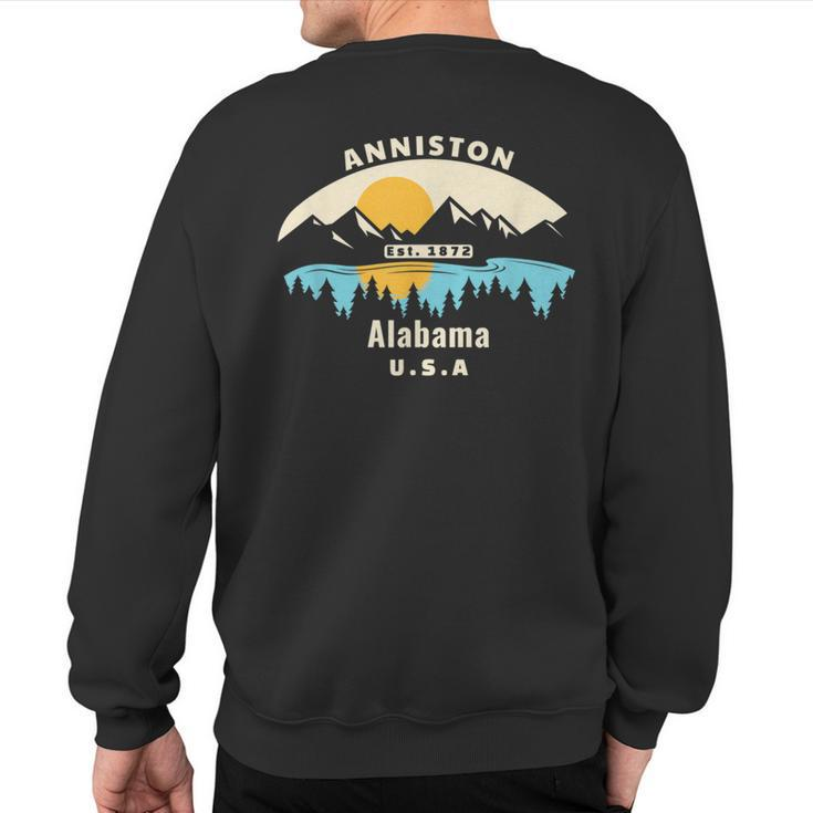 Anniston Alabama Souvenir Mountain Sunset River Sweatshirt Back Print