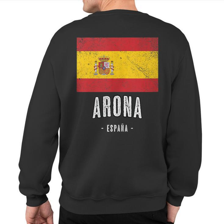 Arona Spain Es Flag City Top Bandera Ropa Sweatshirt Back Print