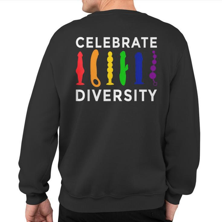 'Celebrate Diversity' Bisexual Feminist Lesbian Pride Sweatshirt Back Print