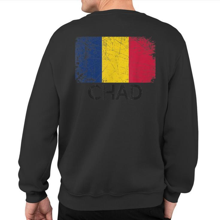 Chadian Flag Vintage Made In Chad Sweatshirt Back Print