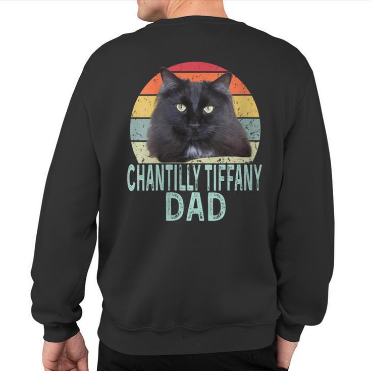 Chantilly-Tiffany Cat Dad Retro Vintage Cats Heartbeat Sweatshirt Back Print