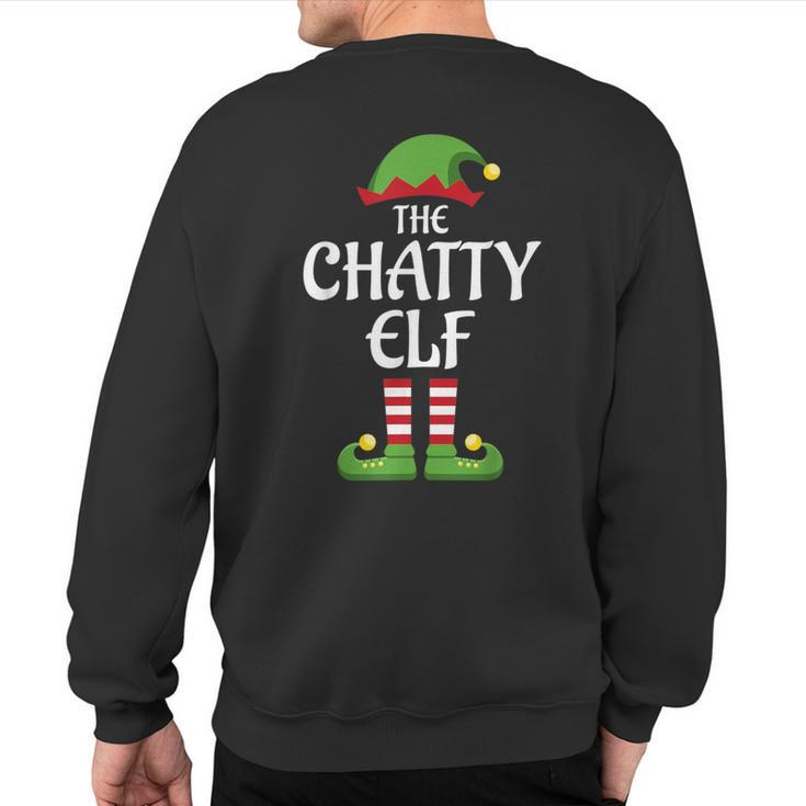 Chatty Elf Family Matching Group Christmas Sweatshirt Back Print