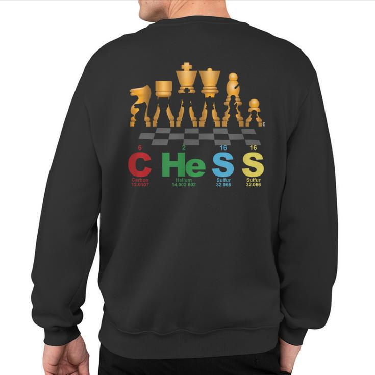Chess Periodic Table Science Chessboard Sweatshirt Back Print