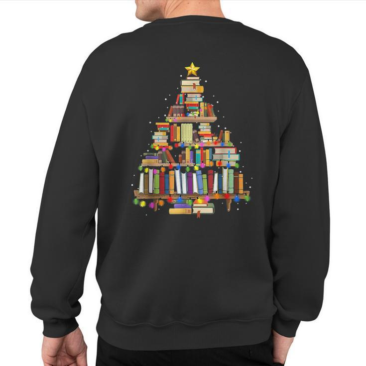 Christmas Book Tree Sweatshirt Back Print