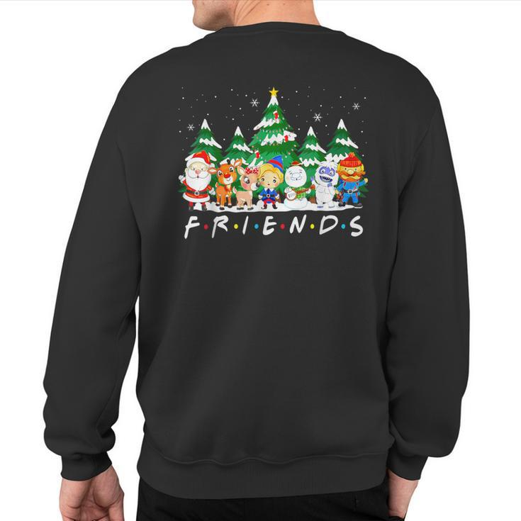 Christmas Friends Santa Rudolph Snowman Xmas Family Pajamas Sweatshirt Back Print