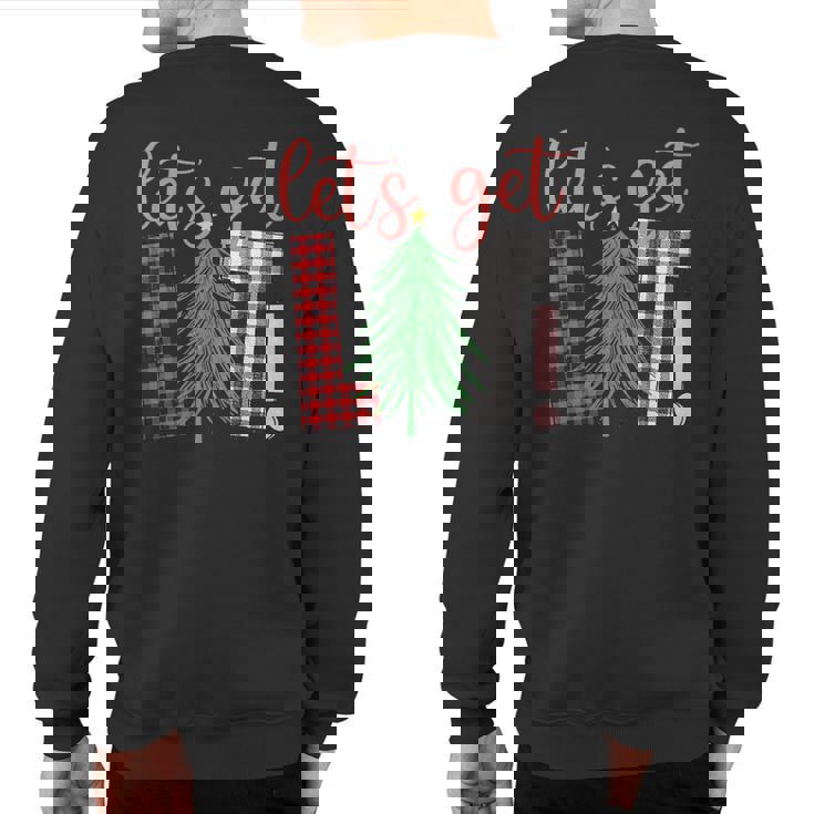 Christmas Let's Get Lit Festive Alcohol Sweatshirt Back Print