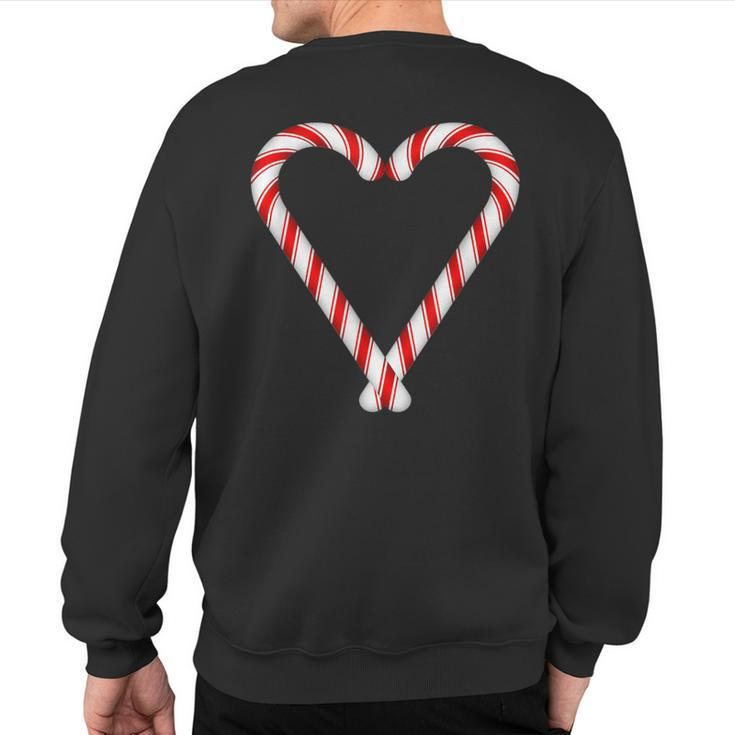 Christmas Sweets Candy Canes Heart Sweatshirt Back Print