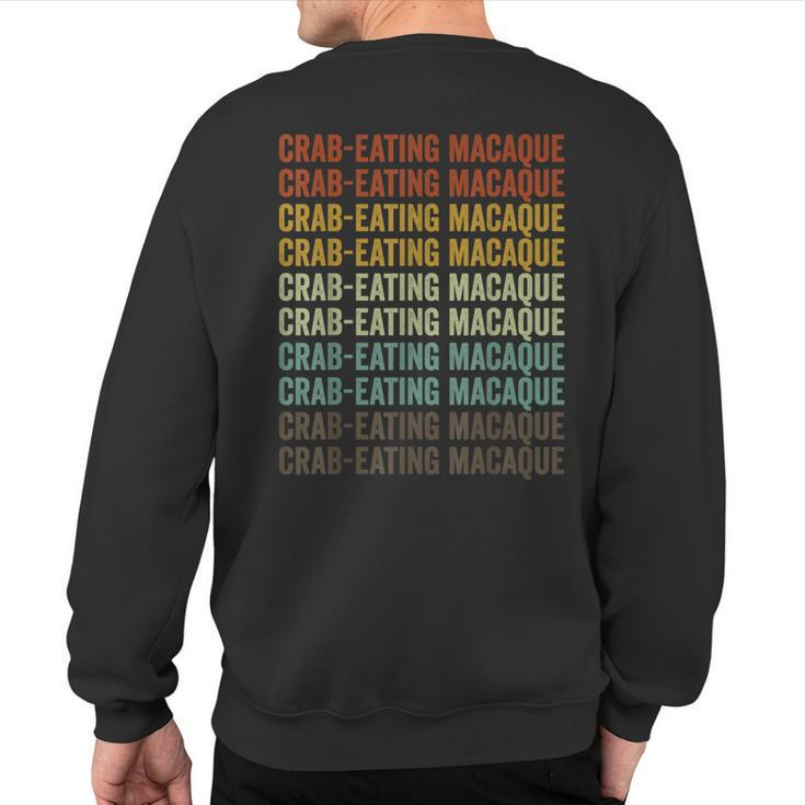 Crab-Eating Macaque Retro Sweatshirt Back Print