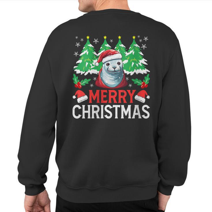 Crabeater Seal Christmas Pajama Costume For Xmas Holiday Sweatshirt Back Print