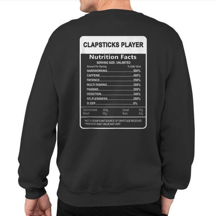 I Destroy Silence Clapsticks Player Sweatshirt Back Print