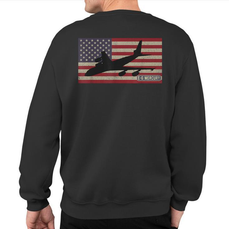 E-6 Mercury Plane Vintage American Flag Sweatshirt Back Print
