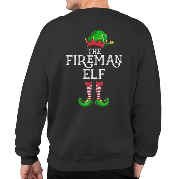 Fireman Elf Matching Family Group Christmas Party Pajama Sweatshirt Back Print