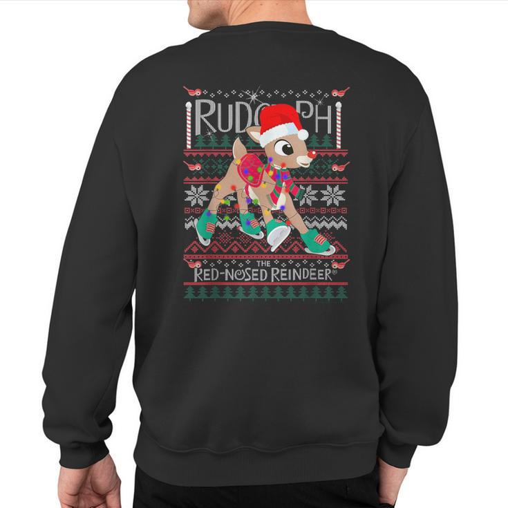 Cute Rudolph The Red Nosed Reindeer Christmas Tree Sweatshirt Back Print