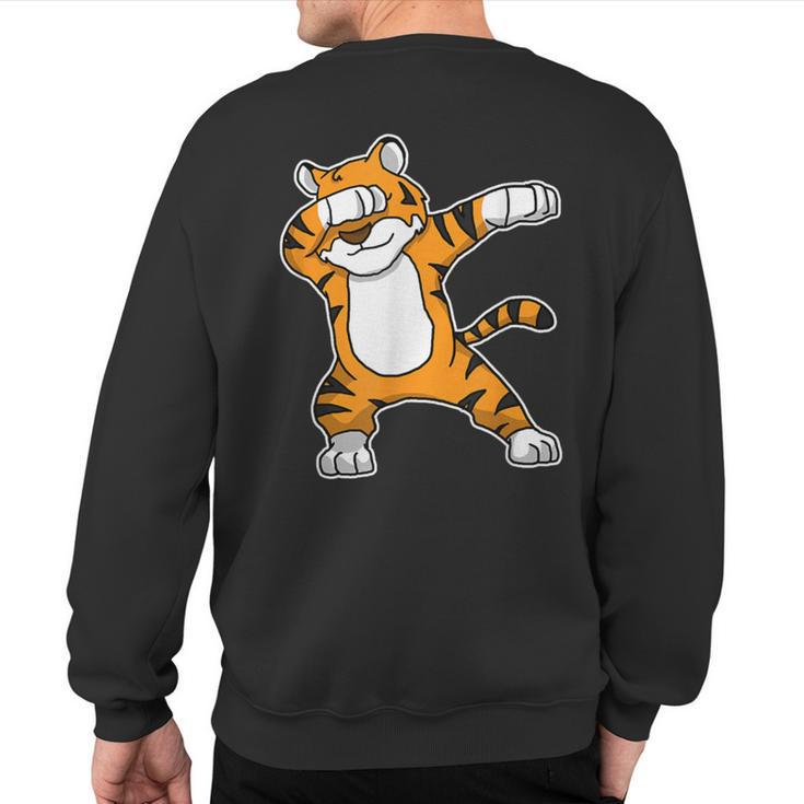 Dabbing Tiger Dab Dance Cool Cat Tiger Lover Sweatshirt Back Print