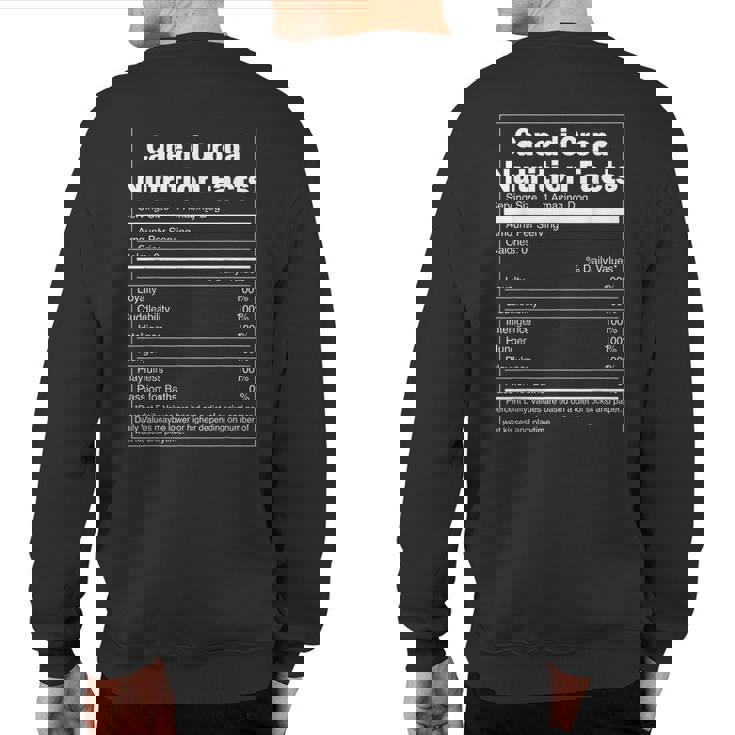 Nutrition Facts Pet Dog Cane Di Oropa Sweatshirt Back Print