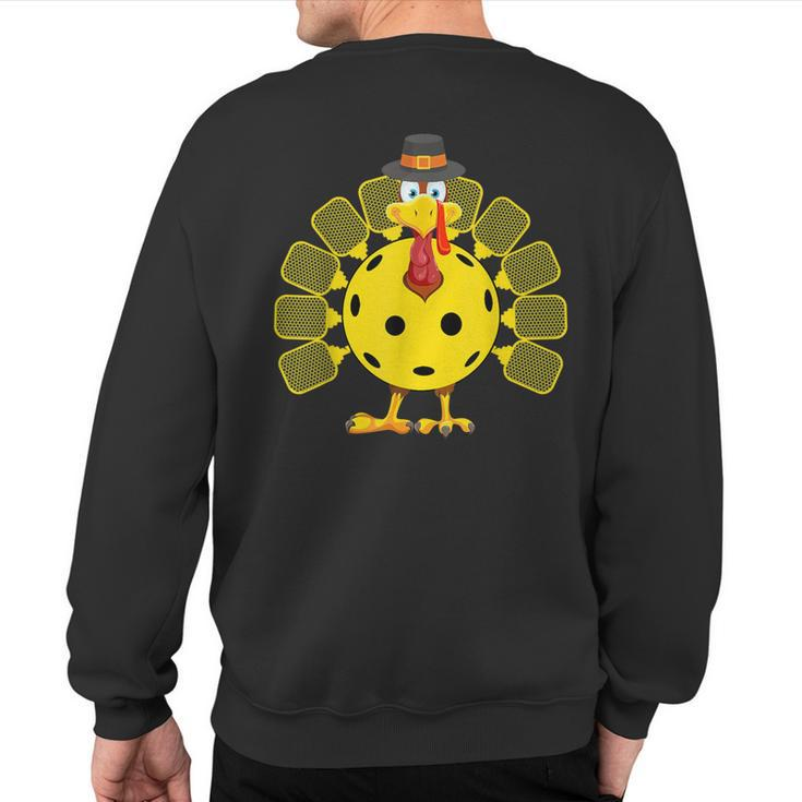 Pickleball Thanksgiving Golf Ball Turkey Lover Sweatshirt Back Print