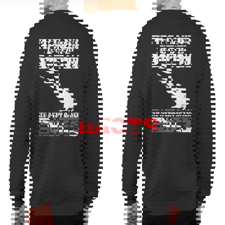 Scuba Diving Flag Dive Quote Scuba Diver Sweatshirt Back Print